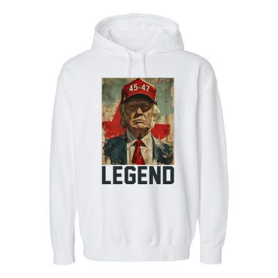 45 47 Donald Trump 2024 Legend Vintage Garment-Dyed Fleece Hoodie