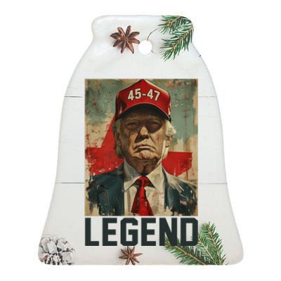 45 47 Donald Trump 2024 Legend Vintage Ceramic Bell Ornament