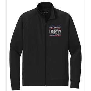 45 47 I Identify As An American 45 47 Trump Usa Flag Stretch Full-Zip Cadet Jacket