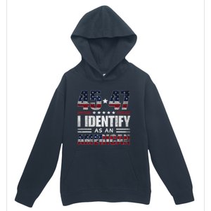 45 47 I Identify As An American 45 47 Trump Usa Flag Urban Pullover Hoodie