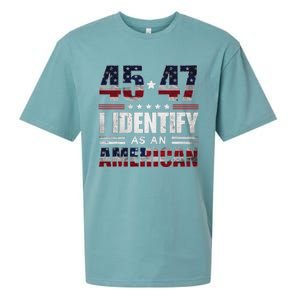 45 47 I Identify As An American 45 47 Trump Usa Flag Sueded Cloud Jersey T-Shirt