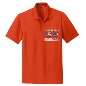 45 47 I Identify As An American 45 47 Trump Usa Flag Dry Zone Grid Polo