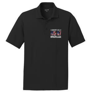 45 47 I Identify As An American 45 47 Trump Usa Flag PosiCharge RacerMesh Polo