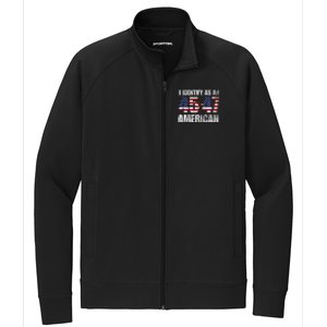 45 47 I Identify As An American 45 47 Trump Usa Flag Stretch Full-Zip Cadet Jacket