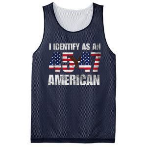 45 47 I Identify As An American 45 47 Trump Usa Flag Mesh Reversible Basketball Jersey Tank