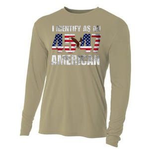 45 47 I Identify As An American 45 47 Trump Usa Flag Cooling Performance Long Sleeve Crew