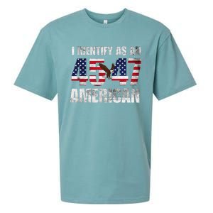 45 47 I Identify As An American 45 47 Trump Usa Flag Sueded Cloud Jersey T-Shirt