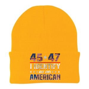 45 47 I Identify As An American Trump 2024 Knit Cap Winter Beanie