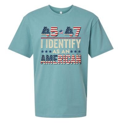 45 47 I Identify As An American Trump President 2024 Sueded Cloud Jersey T-Shirt