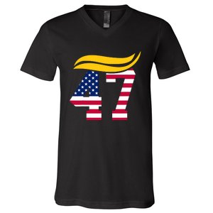 45 47 Is My President We All Won V-Neck T-Shirt