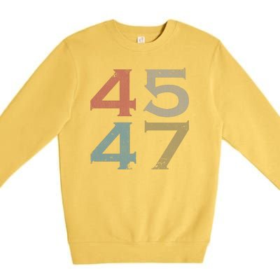 Donald Trump 45 47 Retro 45th 47th President Trump Premium Crewneck Sweatshirt