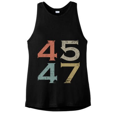 Donald Trump 45 47 Retro 45th 47th President Trump Ladies PosiCharge Tri-Blend Wicking Tank
