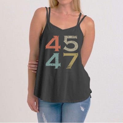 Donald Trump 45 47 Retro 45th 47th President Trump Women's Strappy Tank