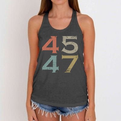 Donald Trump 45 47 Retro 45th 47th President Trump Women's Knotted Racerback Tank