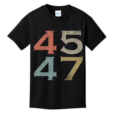 Donald Trump 45 47 Retro 45th 47th President Trump Kids T-Shirt