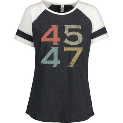 Donald Trump 45 47 Retro 45th 47th President Trump Enza Ladies Jersey Colorblock Tee