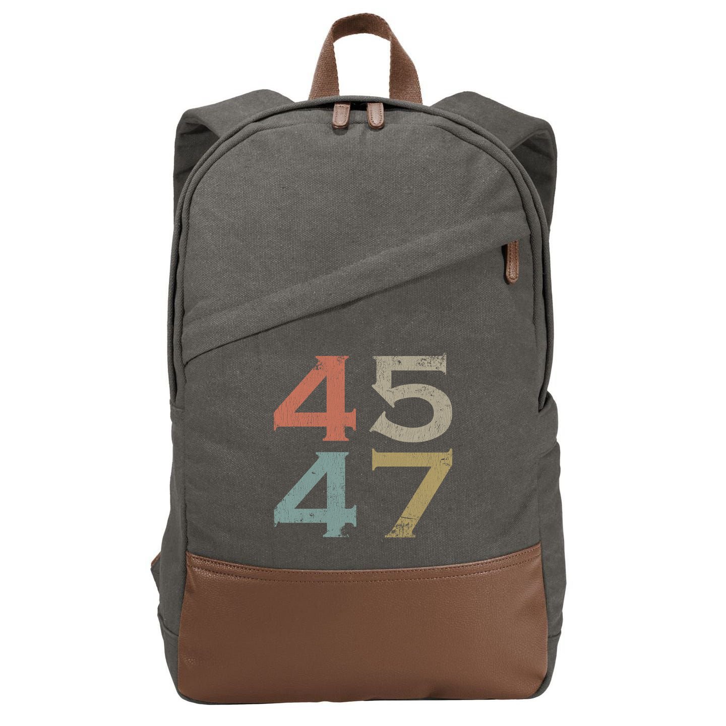 Donald Trump 45 47 Retro 45th 47th President Trump Cotton Canvas Backpack