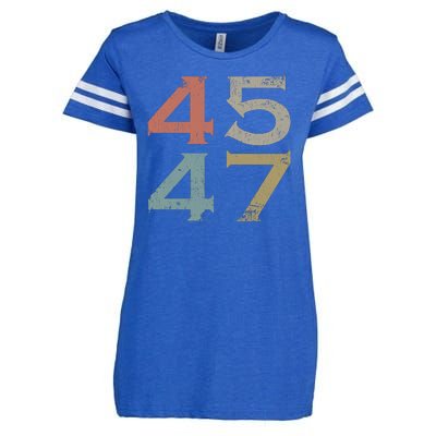 Donald Trump 45 47 Retro 45th 47th President Trump Enza Ladies Jersey Football T-Shirt