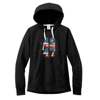 45 47 President Trump 2024 The Return Women's Fleece Hoodie