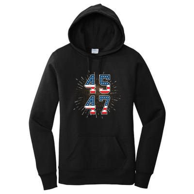 45 47 President Trump 2024 The Return Women's Pullover Hoodie