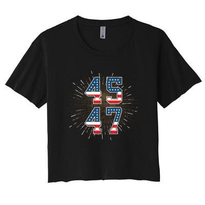 45 47 President Trump 2024 The Return Women's Crop Top Tee