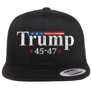 45 47 Trump Flat Bill Trucker Hat