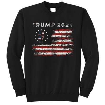 45 47 Trump 2024 American Flag Sweatshirt