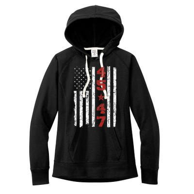 45 47 Trump Vintage Usa Flag 2024 President Election Women's Fleece Hoodie