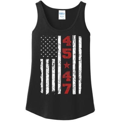 45 47 Trump Vintage Usa Flag 2024 President Election Ladies Essential Tank