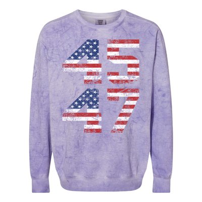 45 47 Trump 2024 Colorblast Crewneck Sweatshirt