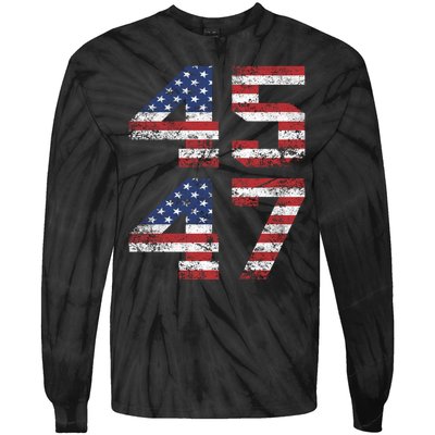 45 47 Trump 2024 Tie-Dye Long Sleeve Shirt