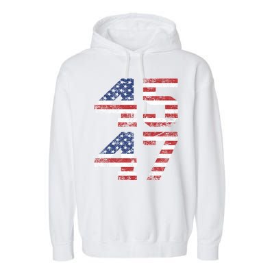 45 47 Trump 2024 Garment-Dyed Fleece Hoodie