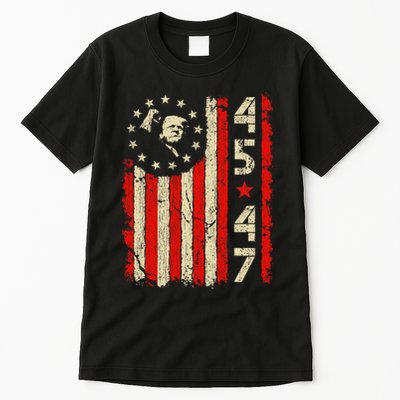 45 47 Trump President Inauguration Usa Retro Trump 2025 Flag Tall T-Shirt