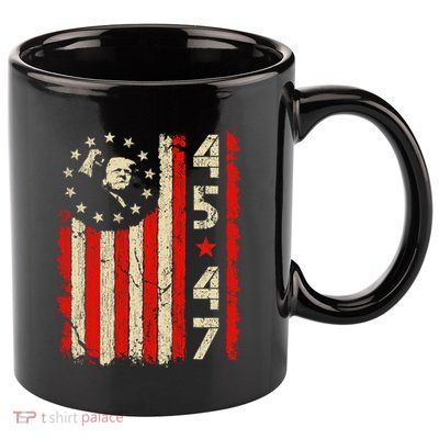 45 47 Trump President Inauguration Usa Retro Trump 2025 Flag 11oz C Handle Ceramic Mug