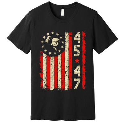 45 47 Trump President Inauguration Usa Retro Trump 2025 Flag Premium T-Shirt