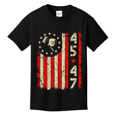 45 47 Trump President Inauguration Usa Retro Trump 2025 Flag Kids T-Shirt