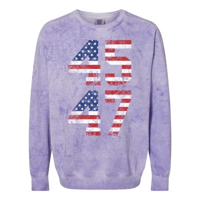 45 47 Trump 2024 Colorblast Crewneck Sweatshirt