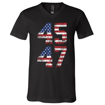 45 47 Trump 2024 V-Neck T-Shirt