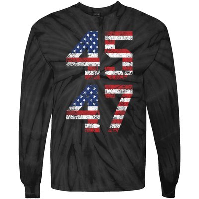 45 47 Trump 2024 Tie-Dye Long Sleeve Shirt