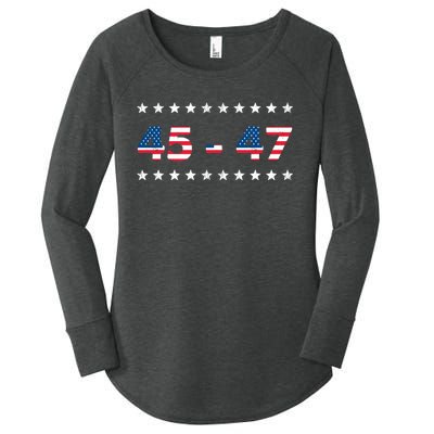 45 47 Trump 2024 T Shirt Support Donald Trump Women's Perfect Tri Tunic Long Sleeve Shirt