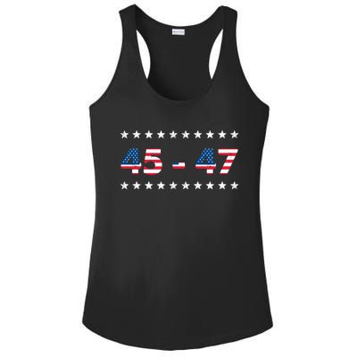 45 47 Trump 2024 T Shirt Support Donald Trump Ladies PosiCharge Competitor Racerback Tank