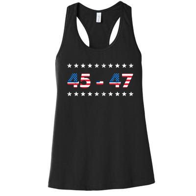 45 47 Trump 2024 T Shirt Support Donald Trump Women's Racerback Tank