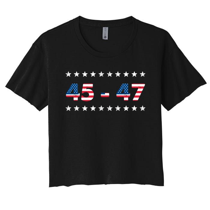 45 47 Trump 2024 T Shirt Support Donald Trump Women's Crop Top Tee