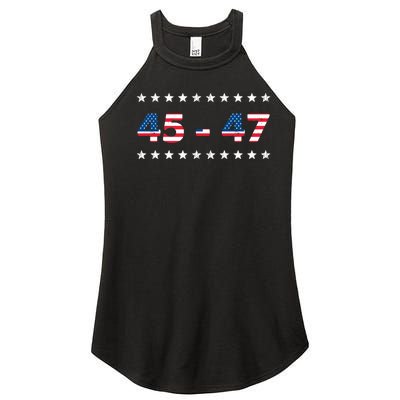 45 47 Trump 2024 T Shirt Support Donald Trump Women’s Perfect Tri Rocker Tank