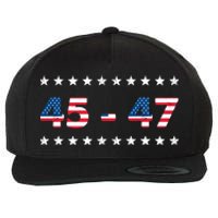 45 47 Trump 2024 T Shirt Support Donald Trump Wool Snapback Cap