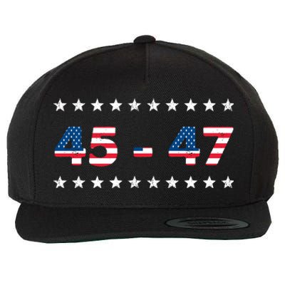 45 47 Trump 2024 T Shirt Support Donald Trump Wool Snapback Cap