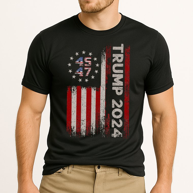 45 47 Trump 2024 American Flag Cooling Performance Crew T-Shirt