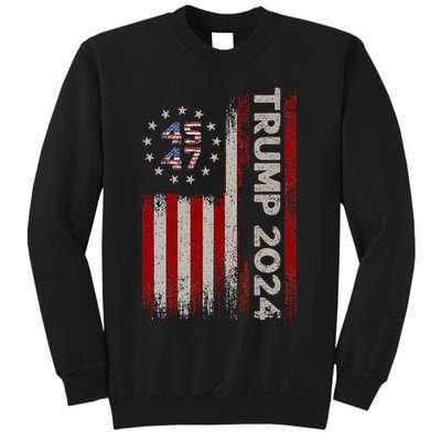 45 47 Trump 2024 American Flag Sweatshirt