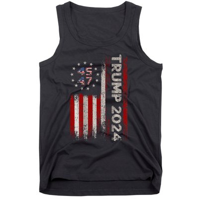 45 47 Trump 2024 American Flag Tank Top