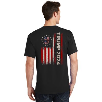 45 47 Trump 2024 American Flag Front And Back T-Shirt